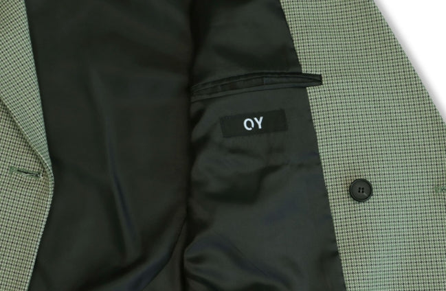 オーワイ(OY) 	OVERSIZE CHECK DOUBLE BLAZER-OLIVE GREEN