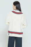 ロマンティッククラウン(ROMANTIC CROWN) SUNDAY SYNDROME CLASSIC V NECK KNITWEAR_OATMEAL