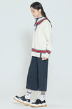 ロマンティッククラウン(ROMANTIC CROWN) SUNDAY SYNDROME CLASSIC V NECK KNITWEAR_OATMEAL
