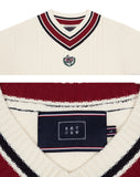 ロマンティッククラウン(ROMANTIC CROWN) SUNDAY SYNDROME CLASSIC V NECK KNITWEAR_OATMEAL