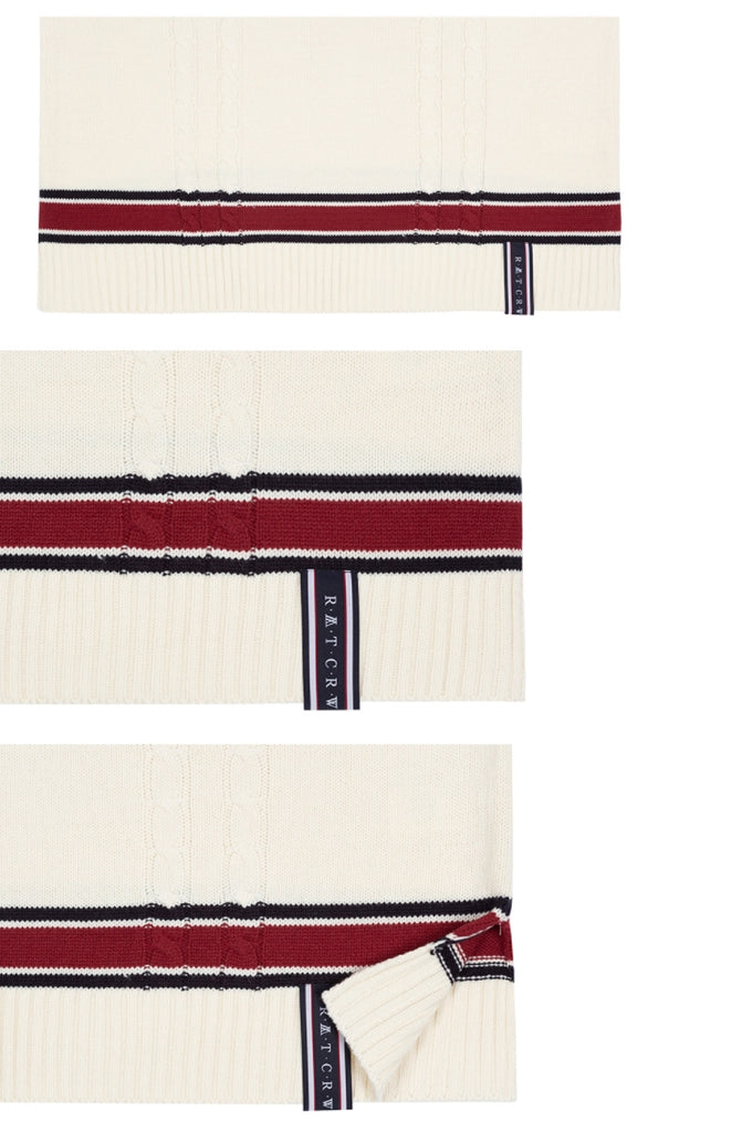 ロマンティッククラウン(ROMANTIC CROWN) SUNDAY SYNDROME CLASSIC V NECK KNITWEAR_OATMEAL