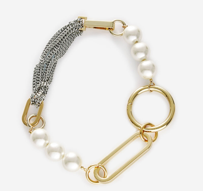 MONDAY EDITION(マンデイエディション) Big Shape Bold Chain and Pearl Necklace