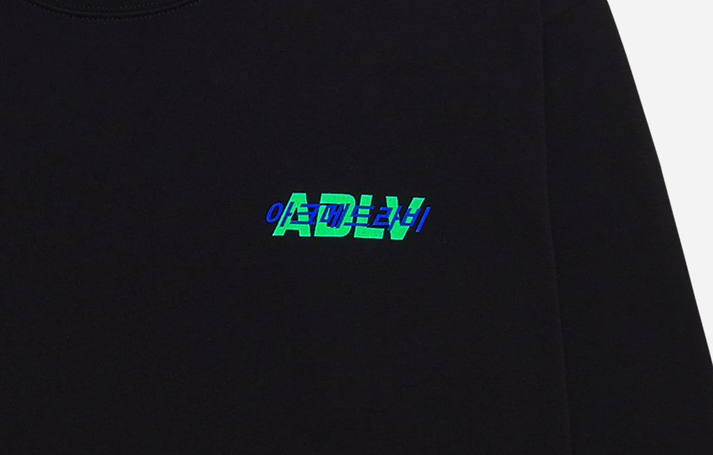 アクメドラビ(acme' de la vie) ADLV HANGUL LOGO LONG SLEEVE T-SHIRT BLACK