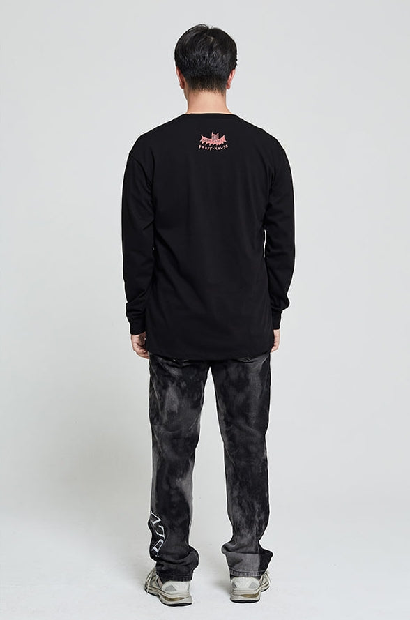 アクメドラビ(acme' de la vie) ADLV GHOST HOUSE LONG SLEEVE T-SHIRT BLACK
