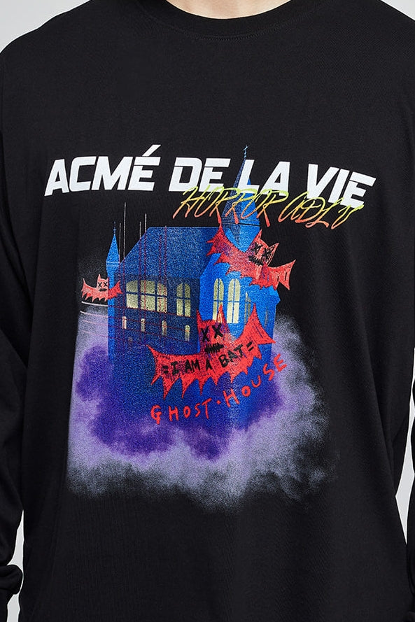 アクメドラビ(acme' de la vie) ADLV GHOST HOUSE LONG SLEEVE T-SHIRT BLACK