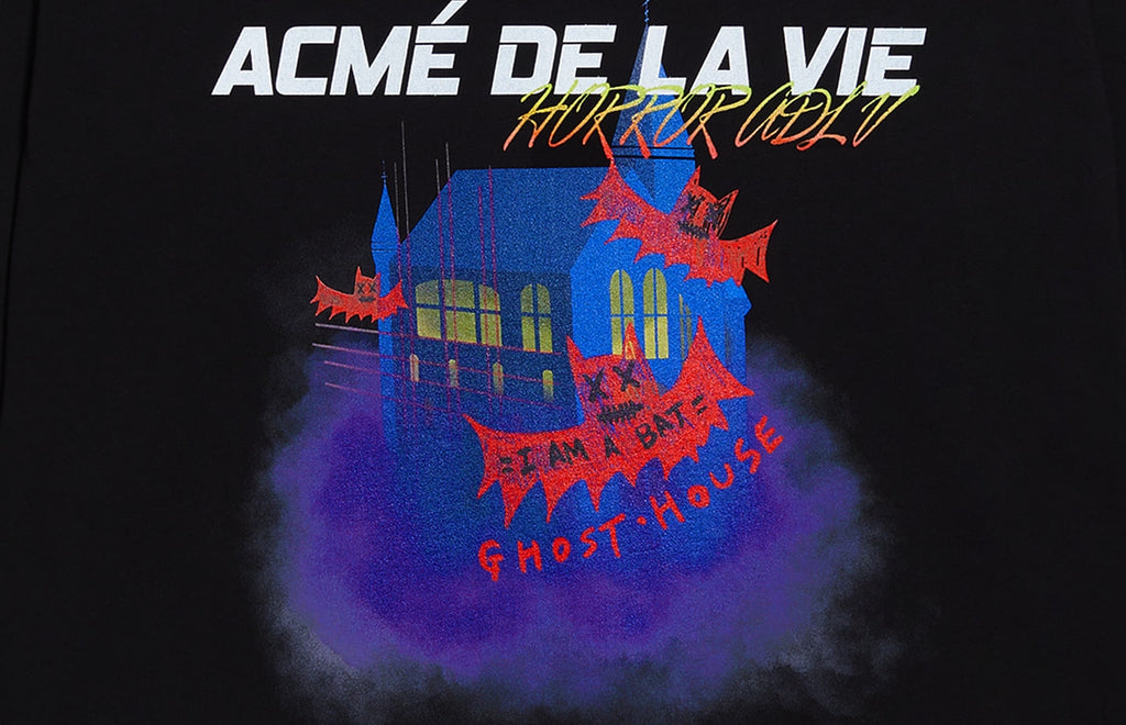 アクメドラビ(acme' de la vie) ADLV GHOST HOUSE LONG SLEEVE T-SHIRT BLACK