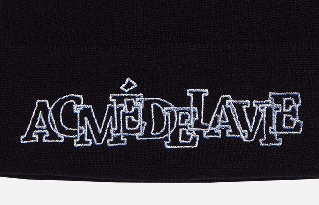 アクメドラビ(acme' de la vie) OUTLINE LOGO EMBROIDERY BEANIE BLACK