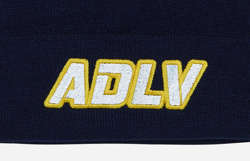 アクメドラビ(acme' de la vie) ADLV EMBROIDERY BEANIE NAVY