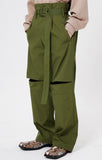 イーエスシースタジオ(ESC STUDIO)   Belted slit wide pants (khaki)