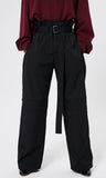 イーエスシースタジオ(ESC STUDIO)    Belted slit wide pants (black)