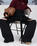 イーエスシースタジオ(ESC STUDIO)    Belted slit wide pants (black)