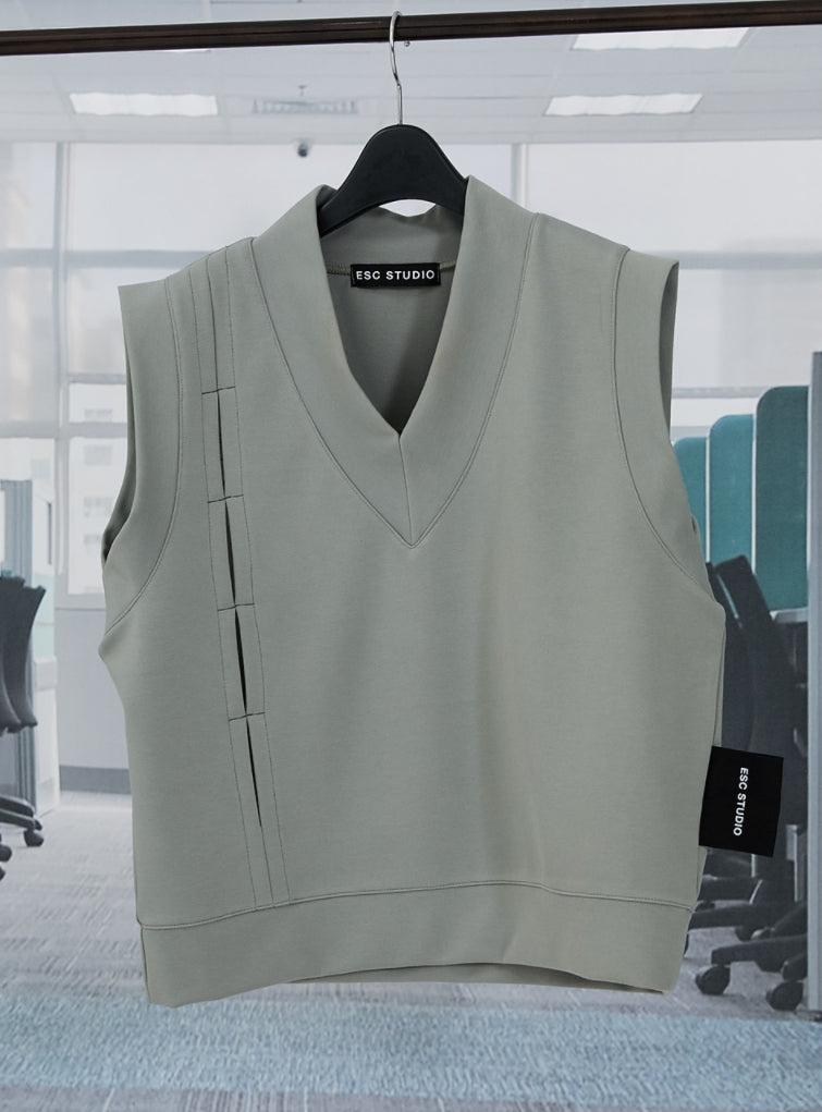 イーエスシースタジオ(ESC STUDIO)   Slit vest (gray mint)