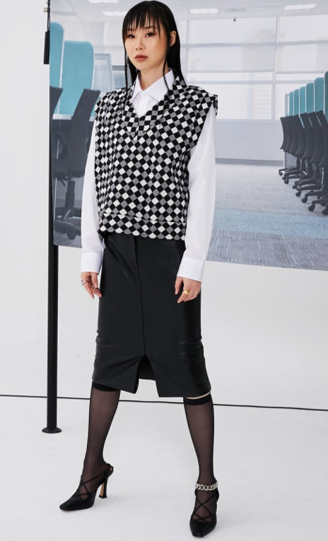 イーエスシースタジオ(ESC STUDIO)  Slit vest (check)