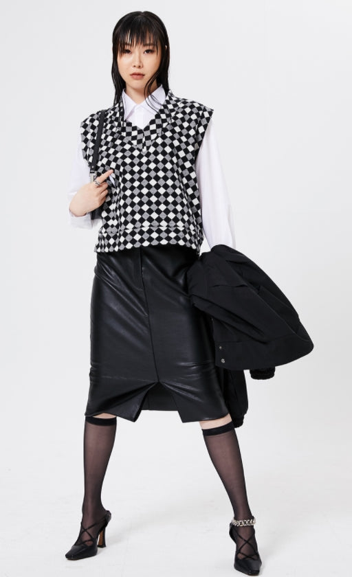 イーエスシースタジオ(ESC STUDIO)  Slit vest (check)
