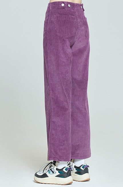 ロマンティッククラウン(ROMANTIC CROWN) WOMANS CORDUROY BUTTON PANTS_PURPLE