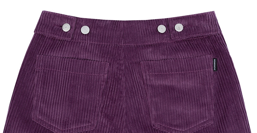 ロマンティッククラウン(ROMANTIC CROWN) WOMANS CORDUROY BUTTON PANTS_PURPLE