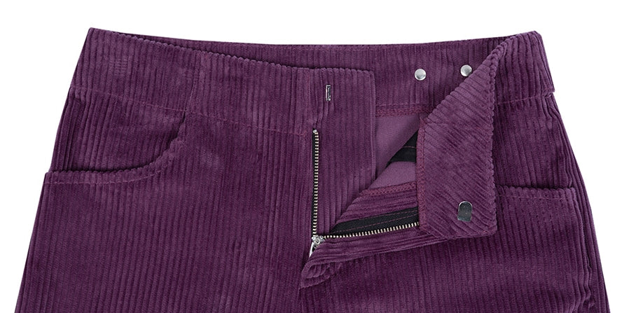 ロマンティッククラウン(ROMANTIC CROWN) WOMANS CORDUROY BUTTON PANTS_PURPLE