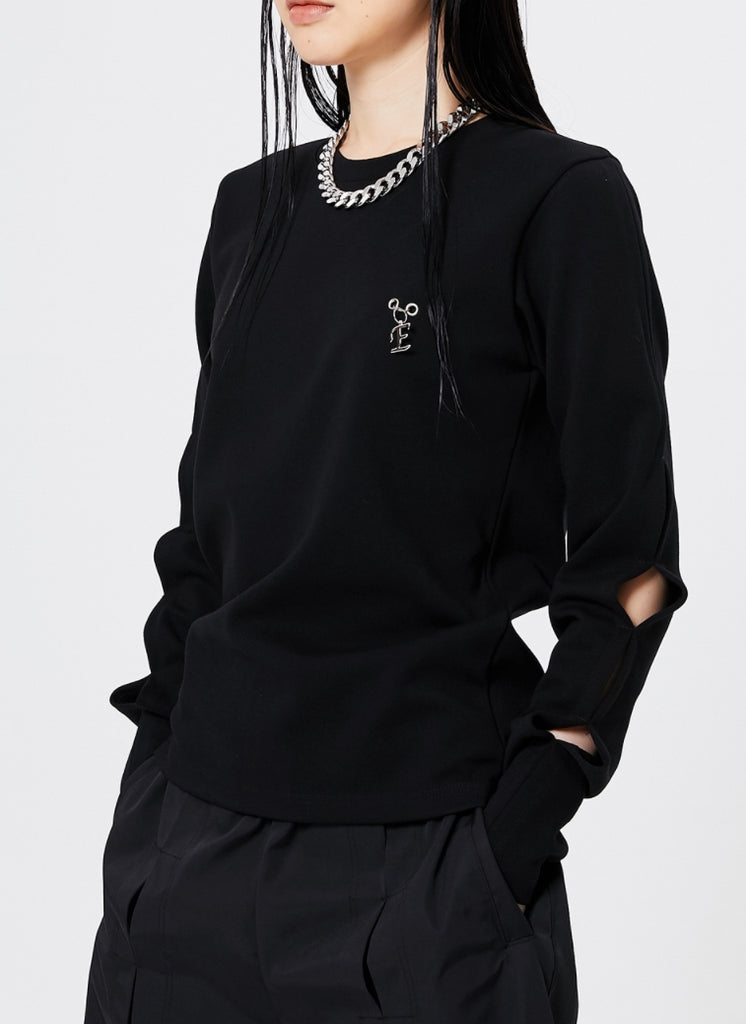 イーエスシースタジオ(ESC STUDIO)  Slit long sleeves (black)