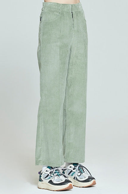 ロマンティッククラウン(ROMANTIC CROWN) WOMANS CORDUROY BUTTON PANTS_LIGHT GREEN
