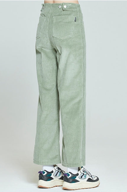 ロマンティッククラウン(ROMANTIC CROWN) WOMANS CORDUROY BUTTON PANTS_LIGHT GREEN