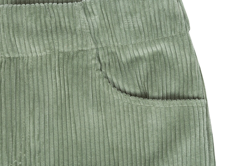 ロマンティッククラウン(ROMANTIC CROWN) WOMANS CORDUROY BUTTON PANTS_LIGHT GREEN