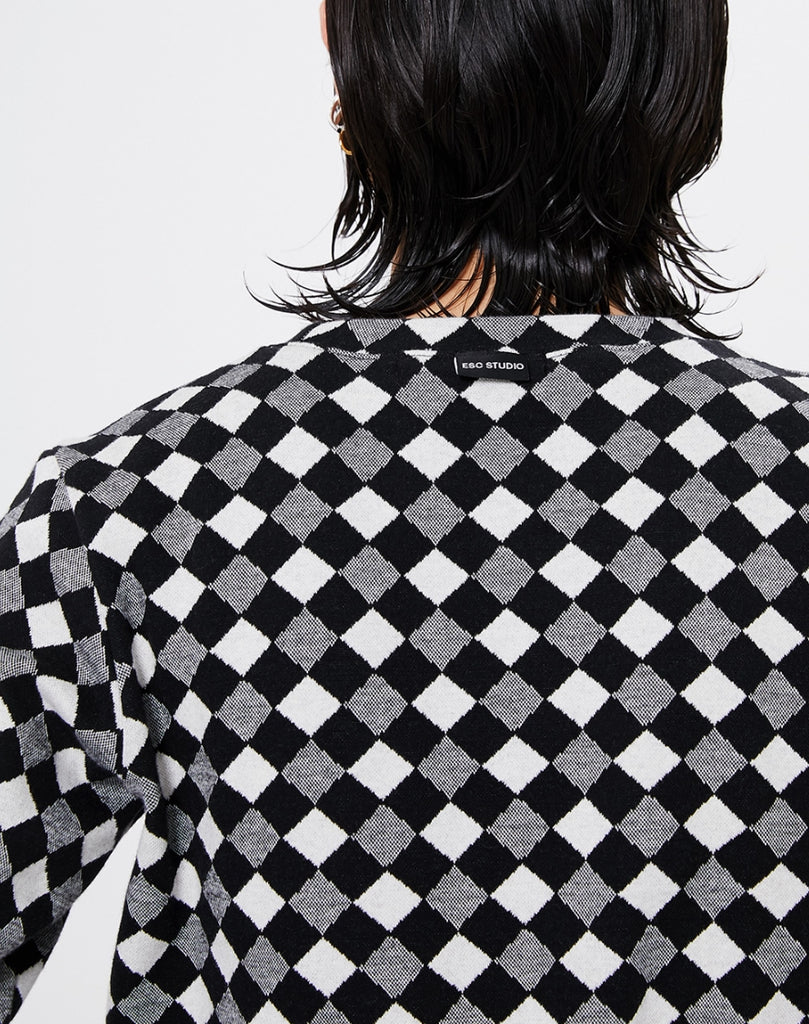 イーエスシースタジオ(ESC STUDIO)  Slit long sleeves (check)