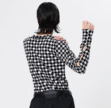 イーエスシースタジオ(ESC STUDIO)  Slit long sleeves (check)