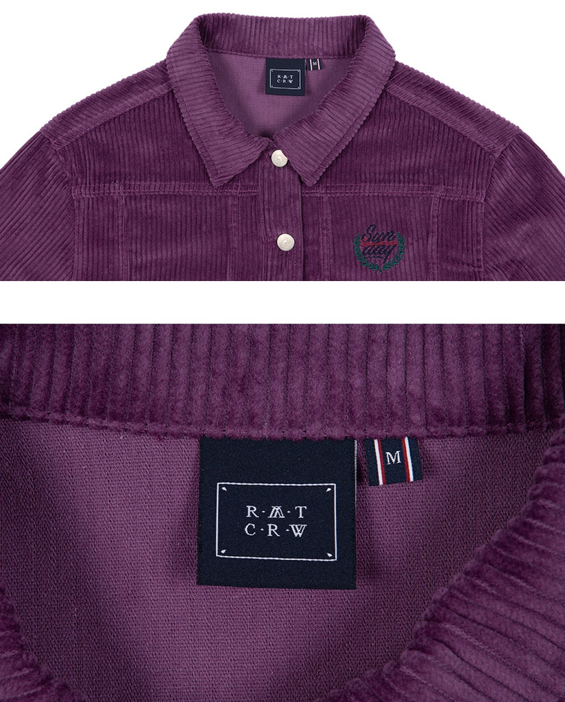 ロマンティッククラウン(ROMANTIC CROWN) WOMANS CORDUROY BUTTON JACKET_PURPLE