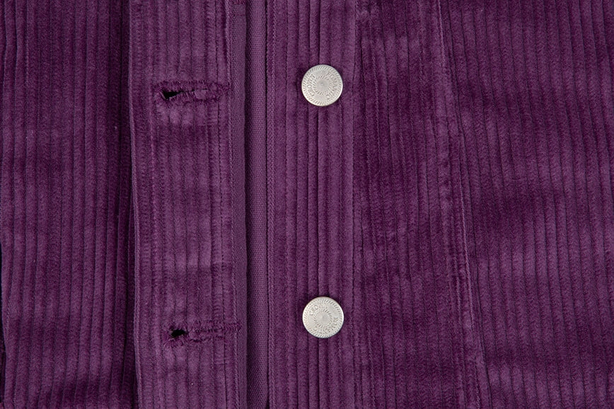 ロマンティッククラウン(ROMANTIC CROWN) WOMANS CORDUROY BUTTON JACKET_PURPLE