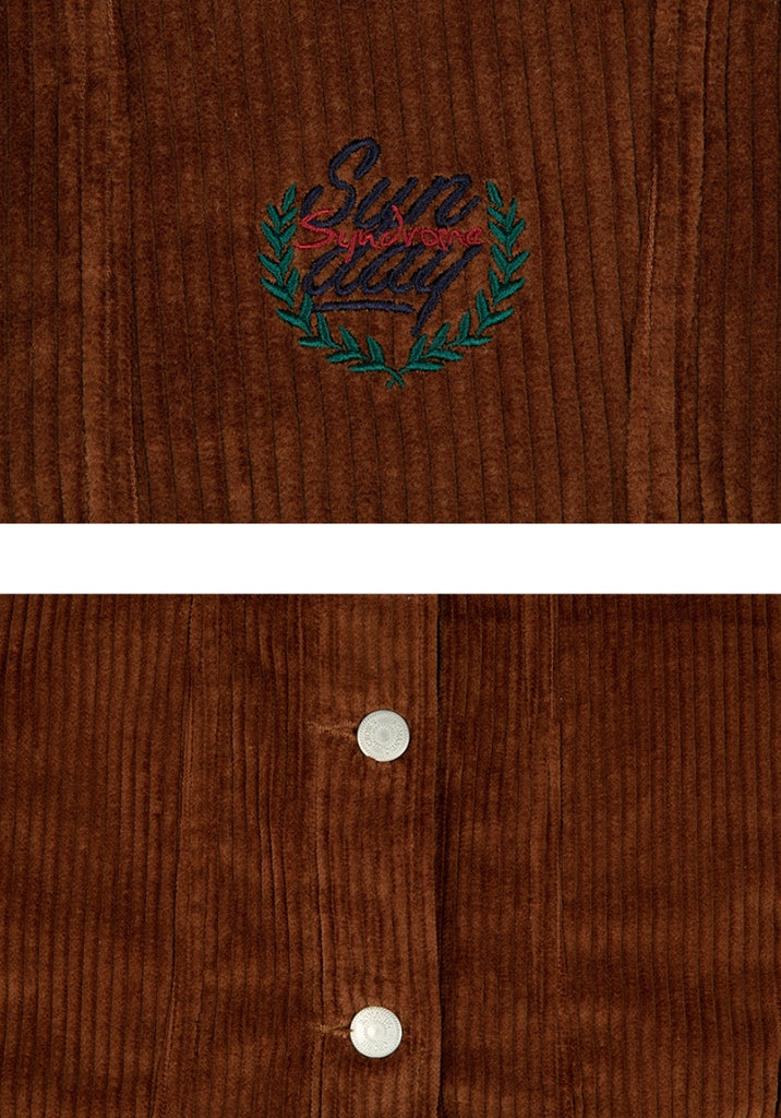 ロマンティッククラウン(ROMANTIC CROWN) WOMANS CORDUROY BUTTON JACKET_BROWN