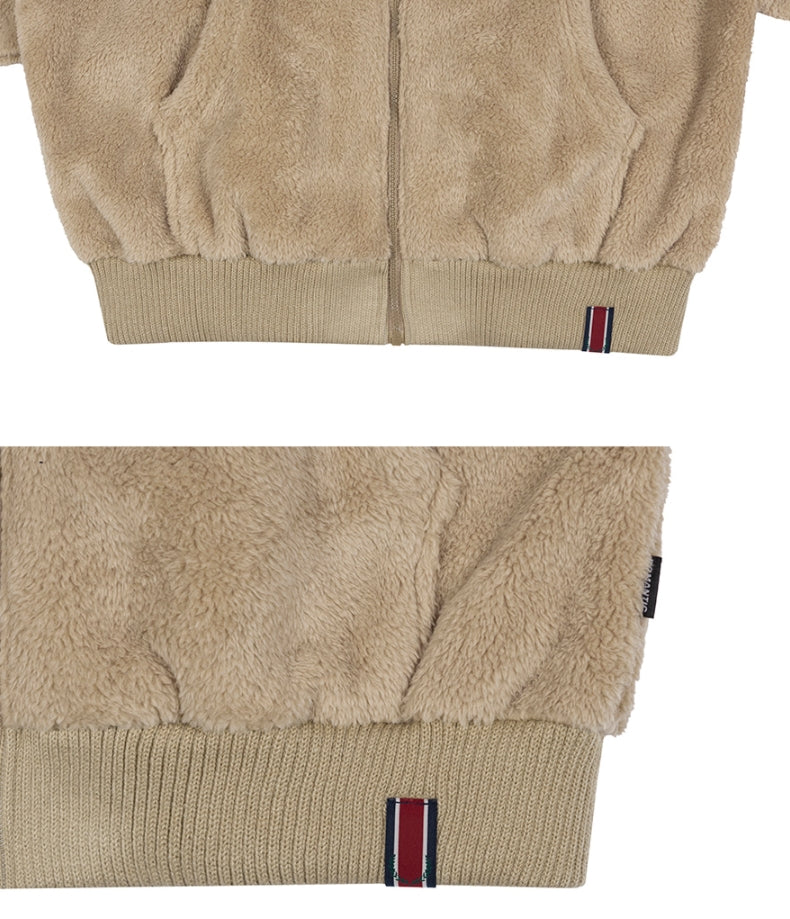 ロマンティッククラウン(ROMANTIC CROWN) WOMANS FLEECE HOODIE ZIP UP_BEIGE