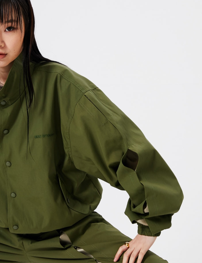 イーエスシースタジオ(ESC STUDIO)    Slit blouson (khaki)