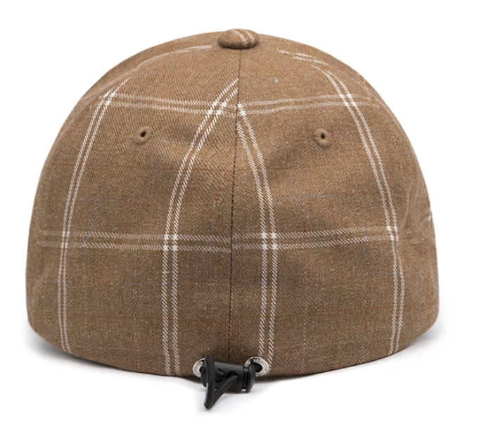 ベドインベド(BADINBAD) PLAIN LOGO CHECK CAP_BROWN