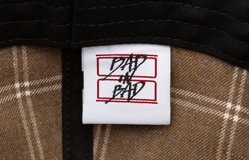 ベドインベド(BADINBAD) PLAIN LOGO CHECK CAP_BROWN