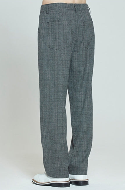 ロマンティッククラウン(ROMANTIC CROWN) PLAID CHECK PANTS_CHARCOAL