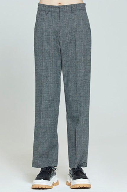 ロマンティッククラウン(ROMANTIC CROWN) PLAID CHECK PANTS_CHARCOAL