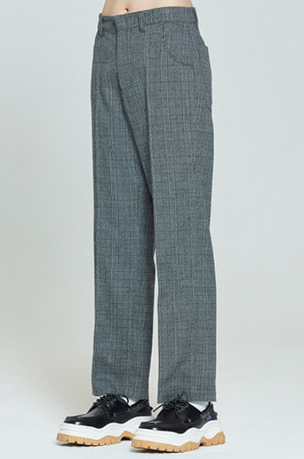 ロマンティッククラウン(ROMANTIC CROWN) PLAID CHECK PANTS_CHARCOAL