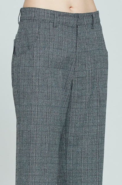 ロマンティッククラウン(ROMANTIC CROWN) PLAID CHECK PANTS_CHARCOAL