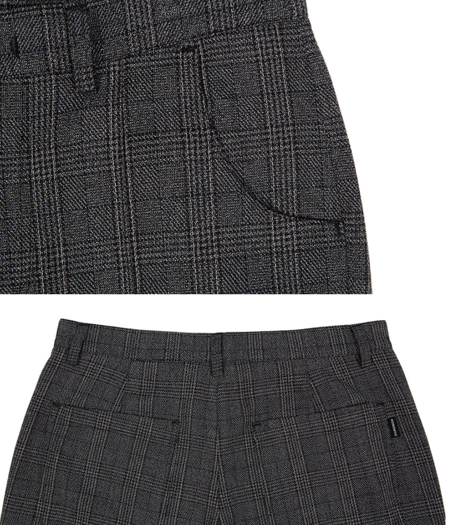 ロマンティッククラウン(ROMANTIC CROWN) PLAID CHECK PANTS_CHARCOAL