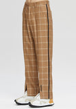 ベドインベド(BADINBAD)  CUT OPEN CHECK PANTS_BROWN