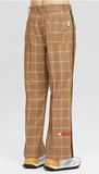 ベドインベド(BADINBAD)  CUT OPEN CHECK PANTS_BROWN