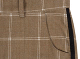 ベドインベド(BADINBAD)  CUT OPEN CHECK PANTS_BROWN