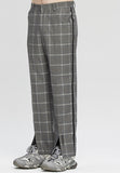 ベドインベド(BADINBAD)  CUT OPEN CHECK PANTS_GREY
