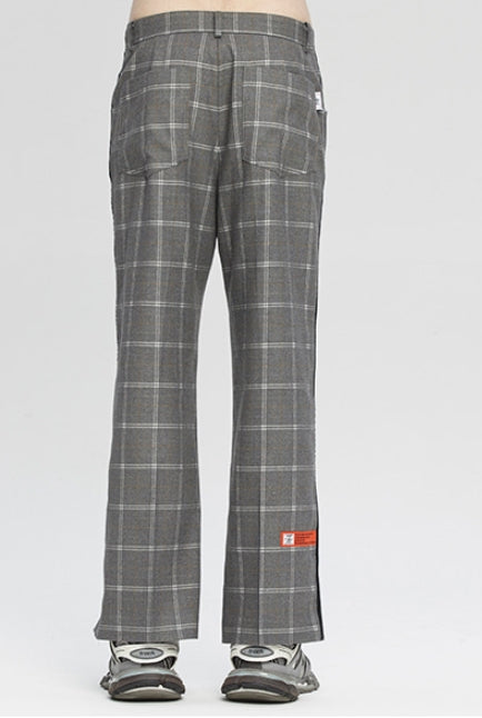 ベドインベド(BADINBAD)  CUT OPEN CHECK PANTS_GREY