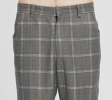 ベドインベド(BADINBAD)  CUT OPEN CHECK PANTS_GREY