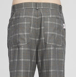 ベドインベド(BADINBAD)  CUT OPEN CHECK PANTS_GREY