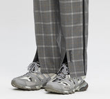 ベドインベド(BADINBAD)  CUT OPEN CHECK PANTS_GREY