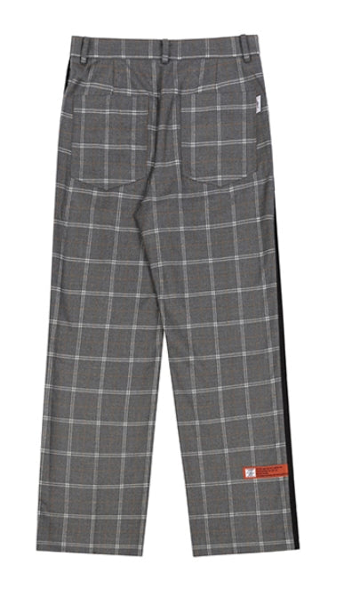 ベドインベド(BADINBAD)  CUT OPEN CHECK PANTS_GREY