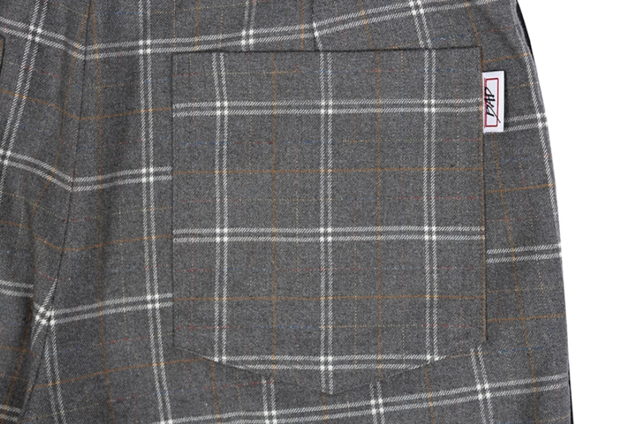 ベドインベド(BADINBAD)  CUT OPEN CHECK PANTS_GREY