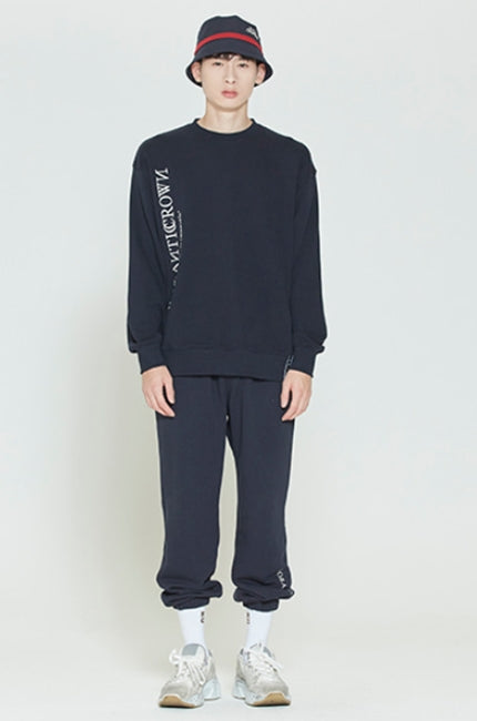 ロマンティッククラウン(ROMANTIC CROWN) MODERN LAUREL LOGO SWEATSHIRT_NAVY
